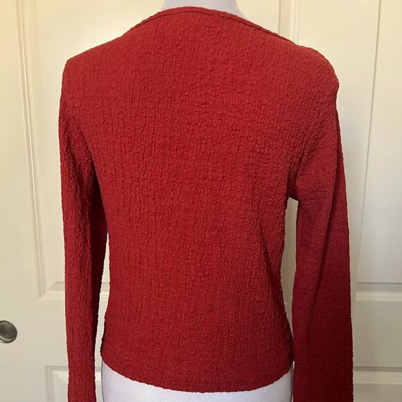 See You Monday Tie Front Long Sleeve Shirt Top Size Small - Picture 7 of 11